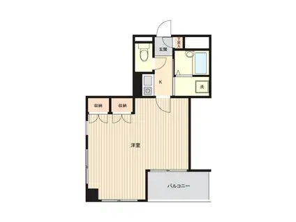 ビューハイツ竹内(1K/6階)の間取り写真