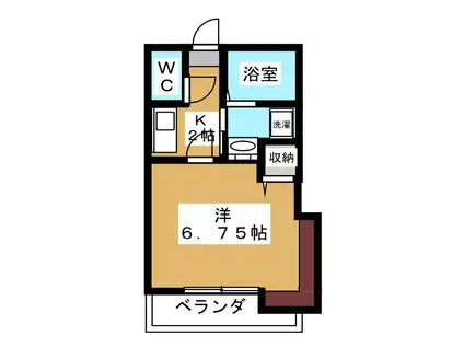 WOOD BELL V(1K/1階)の間取り写真