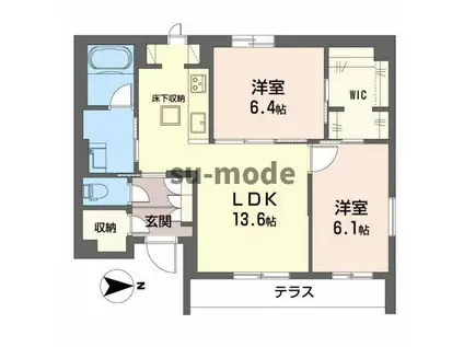 ライフステージ東和(2LDK/1階)の間取り写真
