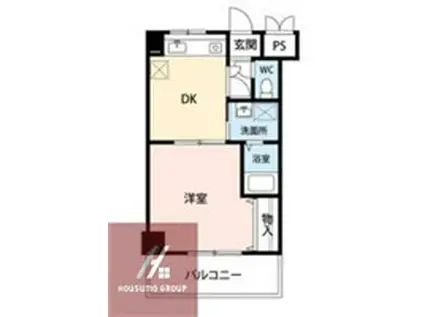 メゾンソレイユ(1DK/2階)の間取り写真