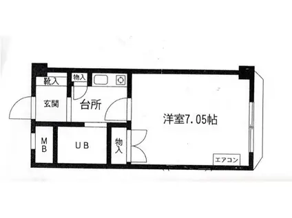 リ・ヴェール京町(1K/3階)の間取り写真