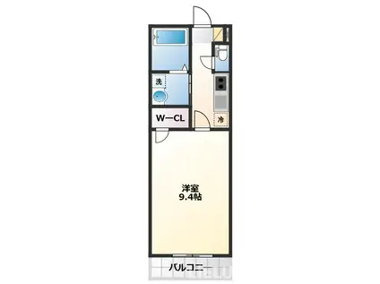 アヴァンセ高砂II(1K/2階)の間取り写真