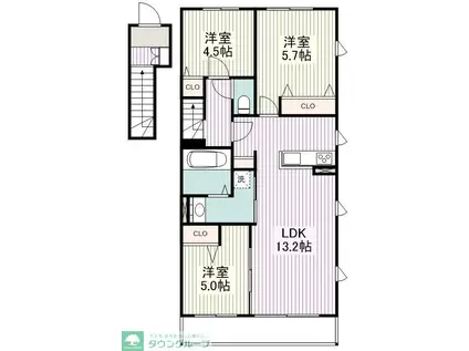 CASA VERDE(3LDK/2階)の間取り写真