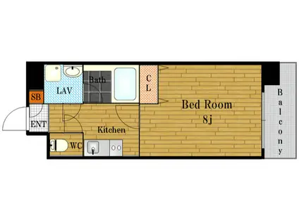 グランシス高井田(1K/5階)の間取り写真