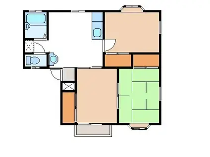 コーポユングフラフ(3DK/1階)の間取り写真