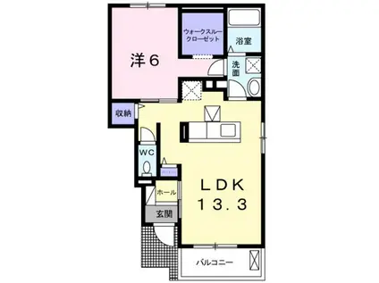 YS GRANDEII(1LDK/1階)の間取り写真