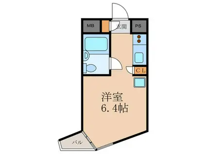 エスポワール中目黒(ワンルーム/1階)の間取り写真