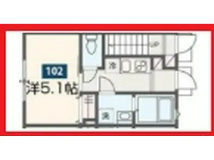 メルディア小台II(1K/1階)の間取り写真