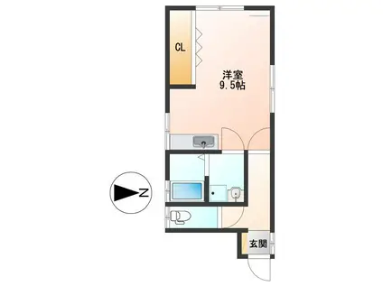 レアリス(ワンルーム/1階)の間取り写真