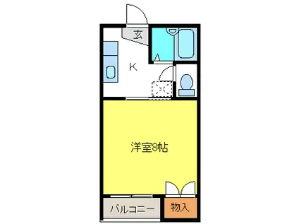 サン・ポエム(1K/2階)の間取り写真