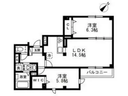 GRAND MAISON NISHICHIBA(2LDK/3階)の間取り写真