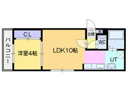 セトル豊平34(1LDK/1階)の間取り写真