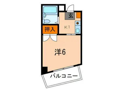 サン・シンプルライフ原田(1K/5階)の間取り写真