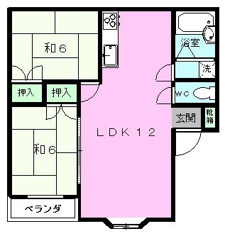 ガーデンヒルズ(2LDK/1階)の間取り写真
