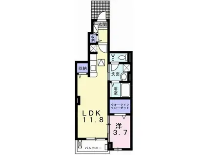 ステラ・ポラーレ(1LDK/1階)の間取り写真