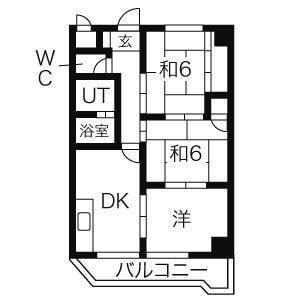 日進ビル(3DK/3階)の間取り写真