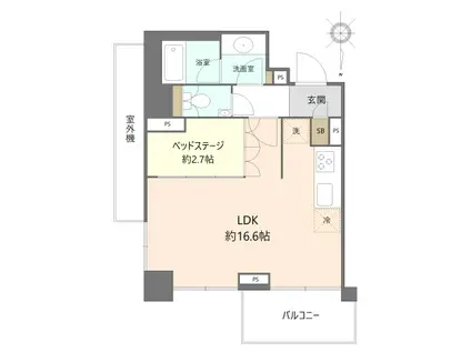 サーラ・プラティコ(1LDK/7階)の間取り写真