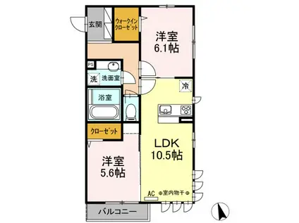 コンフォート プラス・T(2LDK/3階)の間取り写真