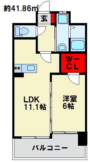 フェルト127(1LDK/15階)の間取り写真