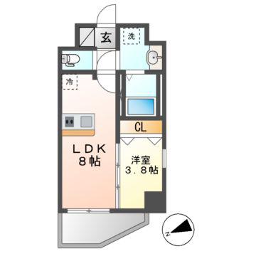 メイクス城西レジデンス(1LDK/3階)の間取り写真