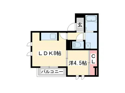 APRICO(1LDK/1階)の間取り写真