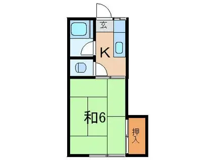 サンコート(1K/2階)の間取り写真