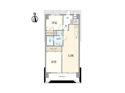 ライオンズステーションプラザ三軒茶屋(2LDK/8階)の間取り写真