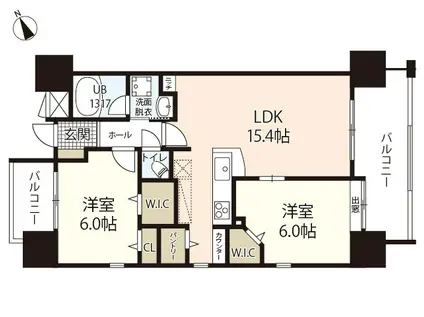 アイエムリッチ(2LDK/8階)の間取り写真