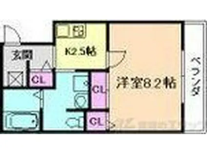 サクセス千里山(1K/2階)の間取り写真