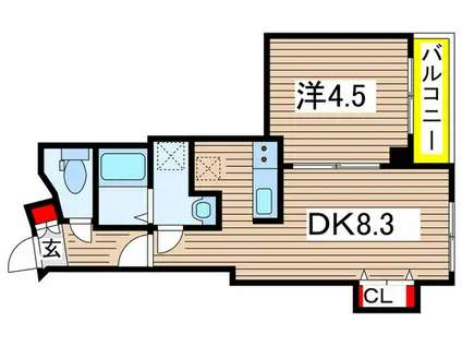 VERMILION(1DK/6階)の間取り写真