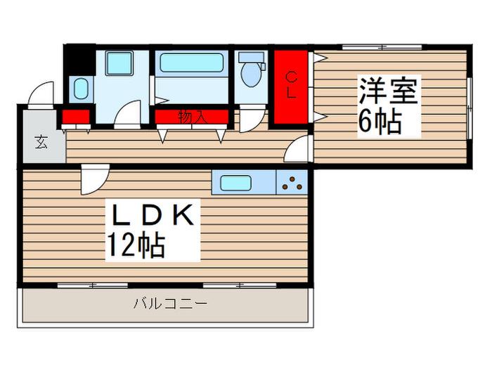 サンパティーク・メゾン(1LDK/1階)の間取り写真