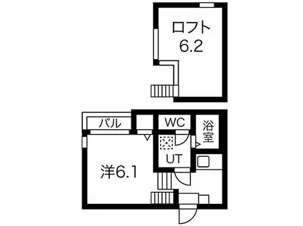 INSPIRE(1SK/2階)の間取り写真