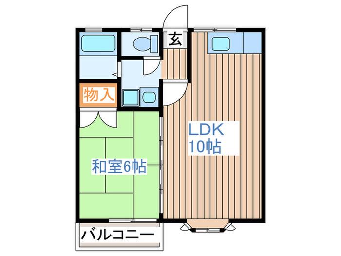 コーポ508‐1(1LDK/2階)の間取り写真