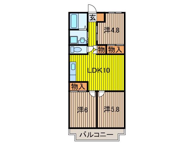 グランドカーサ武蔵野(3LDK/5階)の間取り写真