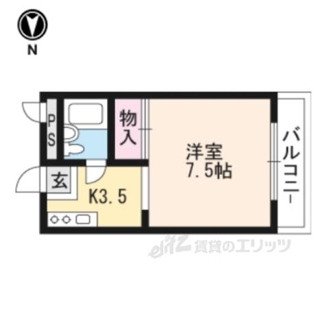 ハーブコート(1K/3階)の間取り写真
