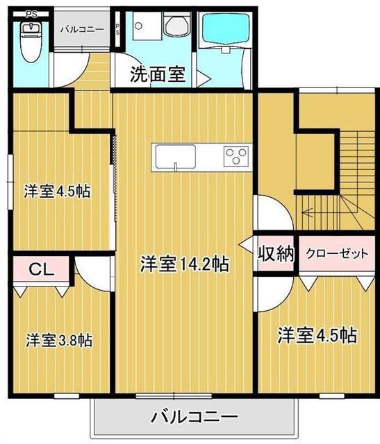 INUMO名取増田(3LDK/2階)の間取り写真