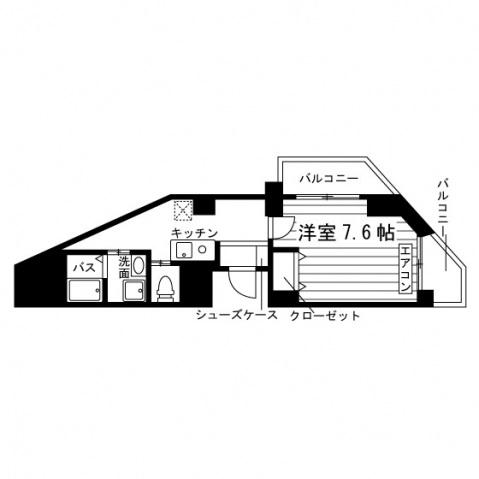 HAPPY FUN 八事石坂(1K/3階)の間取り写真