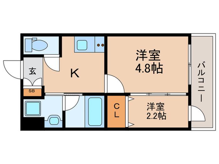 XEBEC TOKIWADAI III(2K/2階)の間取り写真
