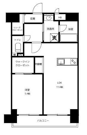 サンクレスト上野の森(1LDK/1階)の間取り写真