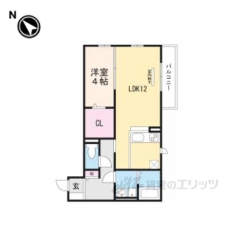 メゾンベール(1LDK/2階)の間取り写真