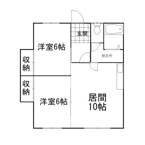 都マンション(2LDK/1階)の間取り写真