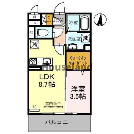 サンライズ湊II(1LDK/2階)の間取り写真