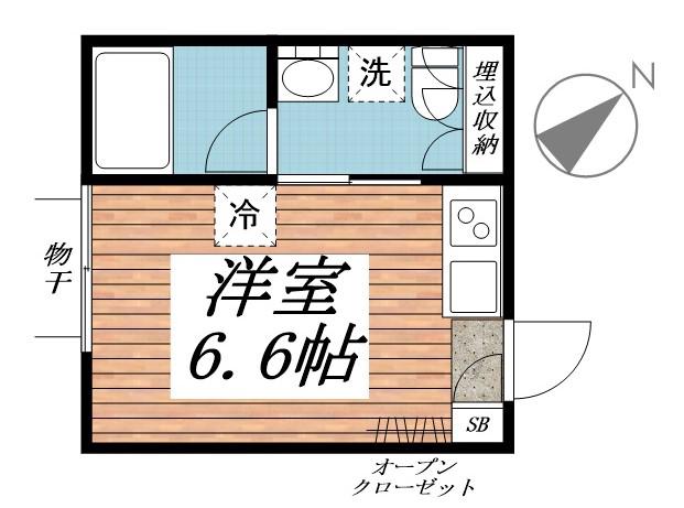 都町BOX(ワンルーム/2階)の間取り写真