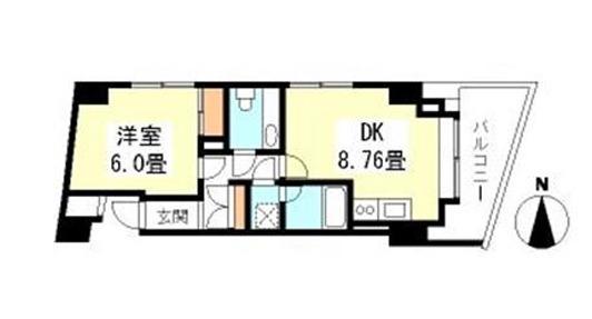アイ・ブライト(1DK/7階)の間取り写真