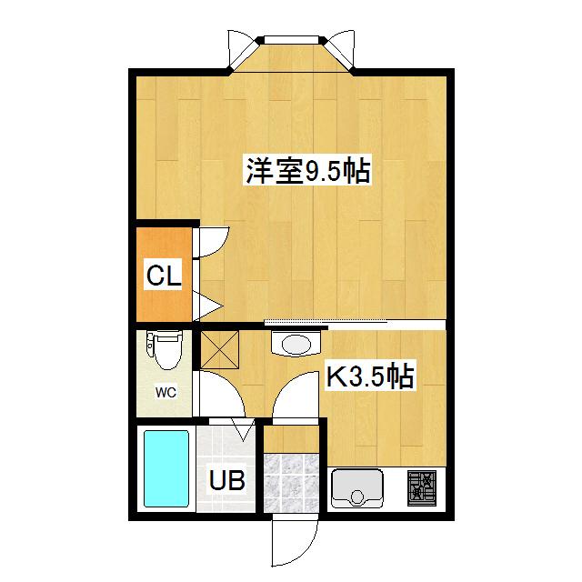 グリーンハイツ坂本(1K/1階)の間取り写真