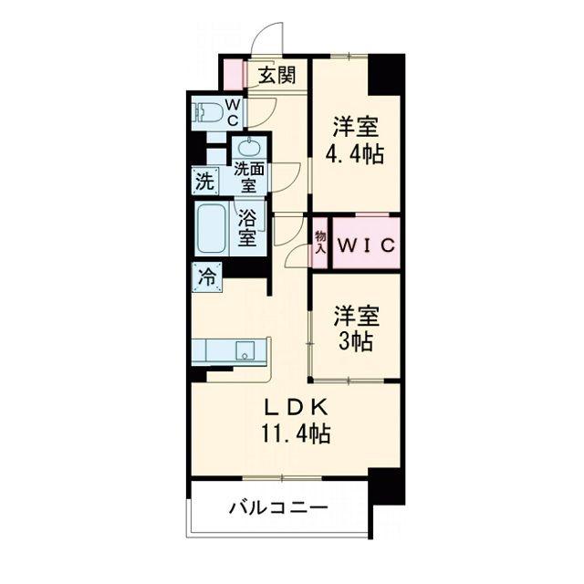 アーバネックス東梅田(2LDK/4階)の間取り写真