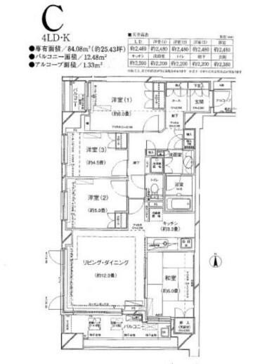 パークホームズ住吉南(4LDK/5階)の間取り写真