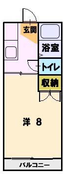 ハイツみかみ(1K/1階)の間取り写真