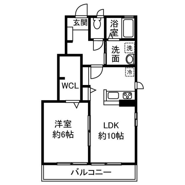 コンフォート青葉(1LDK/1階)の間取り写真
