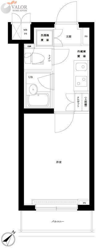 ルーブル溝の口(1K/3階)の間取り写真